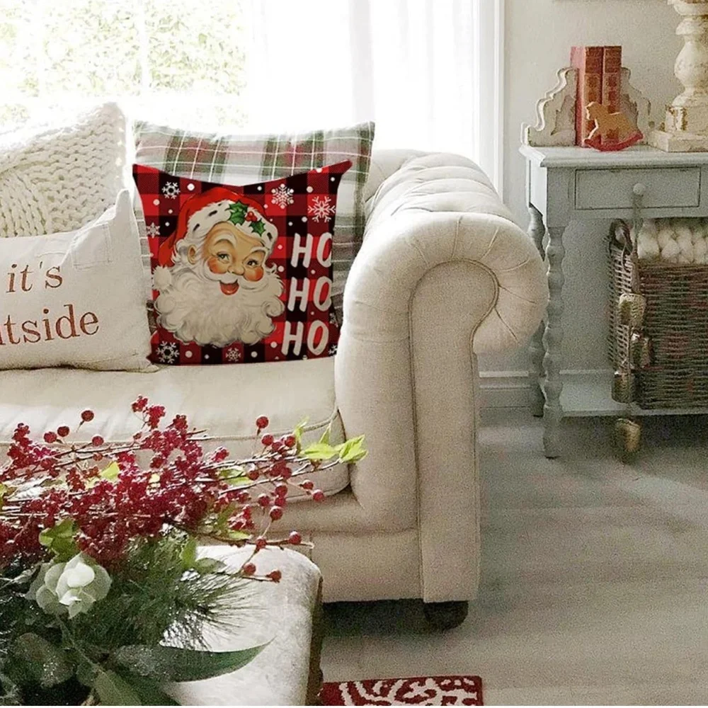 Buffalo Plaid Check Christmas Pillow Covers 18x18 Set of 4 for Christmas